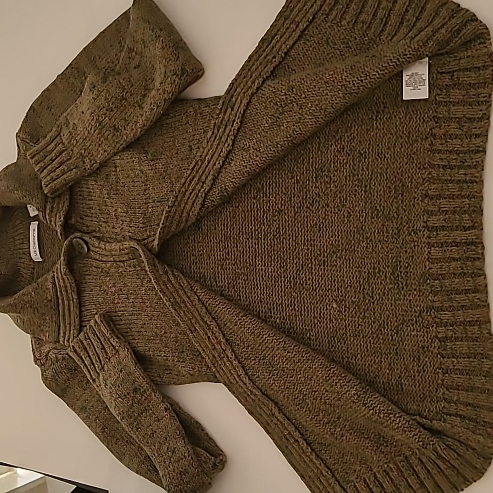 Liz Claiborne Olive Green Speckled Cardigan Tunic - Picture 12 of 16